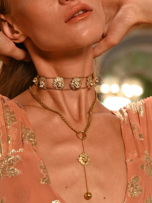 SPARKLING GOLD LION CHOKER