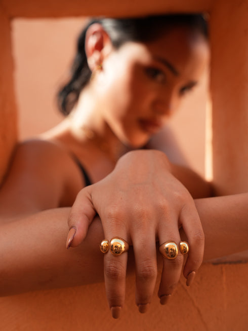 GOLD BUBBLE DOME RING