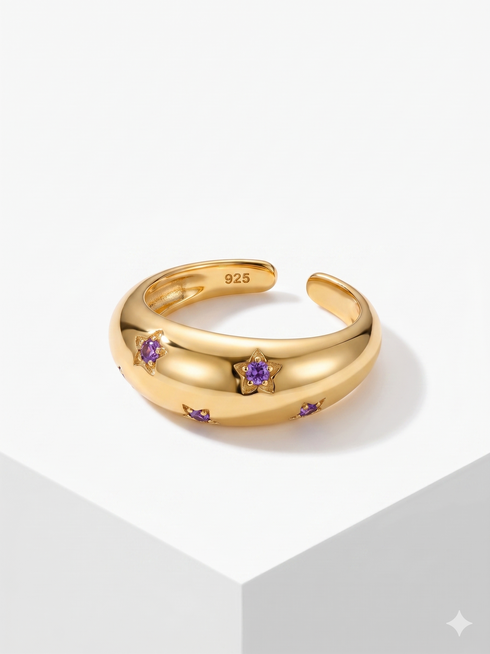 VIOLET STAR DOME RING