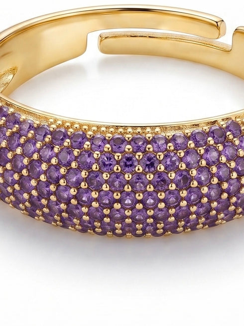 AMETHYST PAVE RING