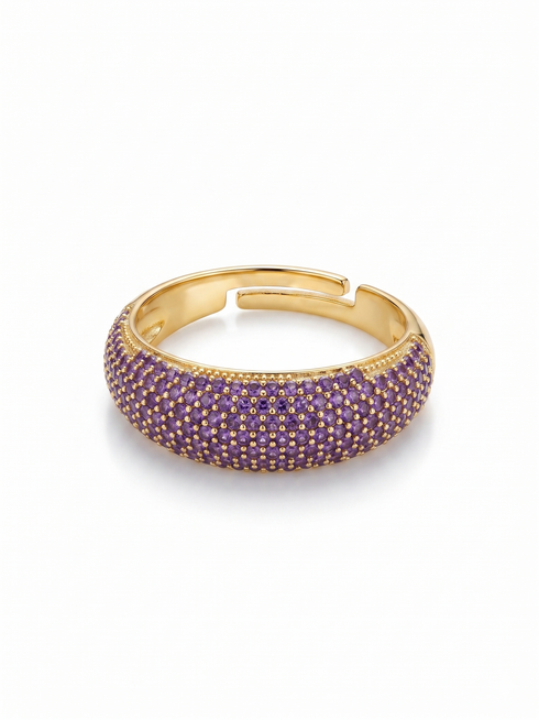 AMETHYST PAVE RING