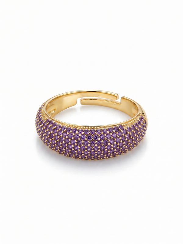 AMETHYST PAVE RING
