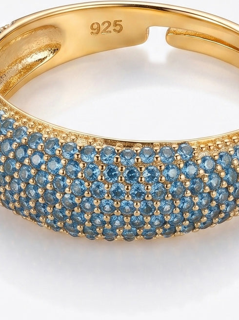 AQUAMARINE PAVE RING