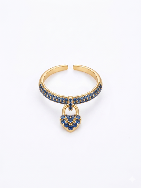 IOLITE HEART STONE RING