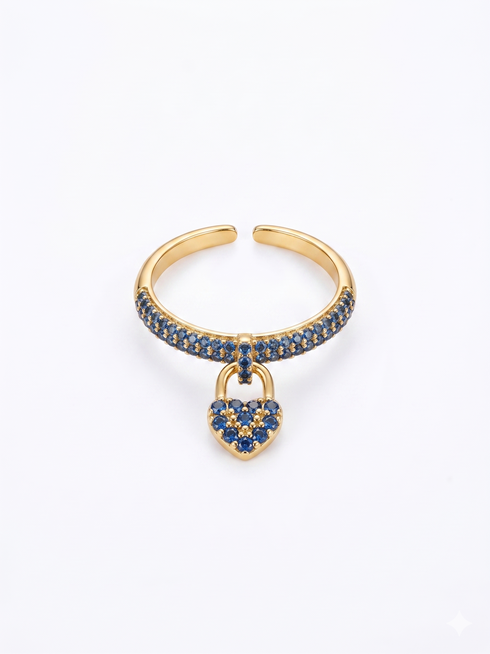 IOLITE HEART STONE RING