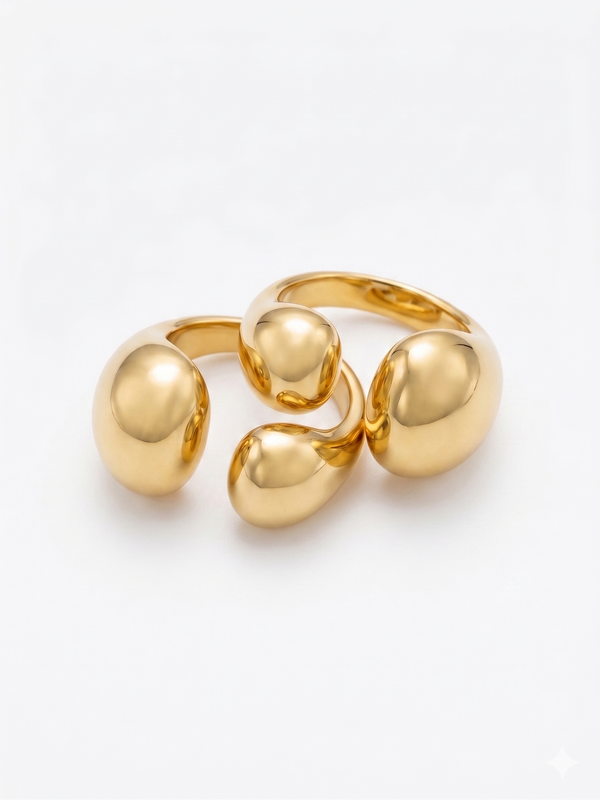 GOLD BUBBLE DOME RING
