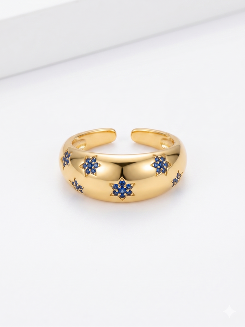 BLUE STAR DOME RING